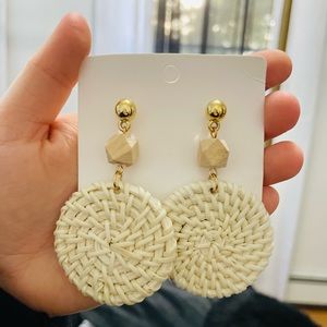 Boho Round Rattan Earrings